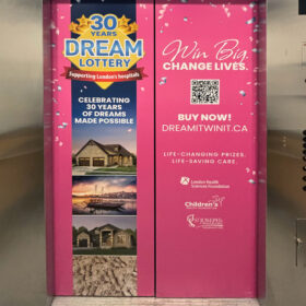 Elevator door graphics for Dream Lottery
