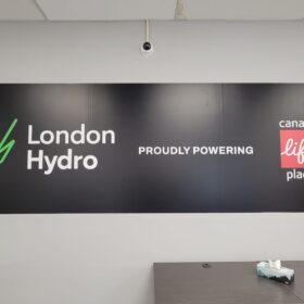 Sponsorship wall graphic for London Hydro at Canada Life Place