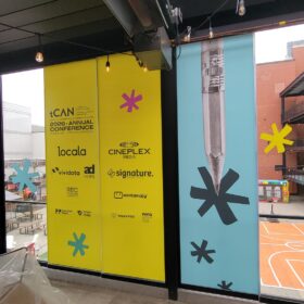 Wall graphics for tcan conference called spark