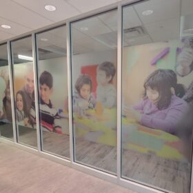 Semi transparent printed window graphics